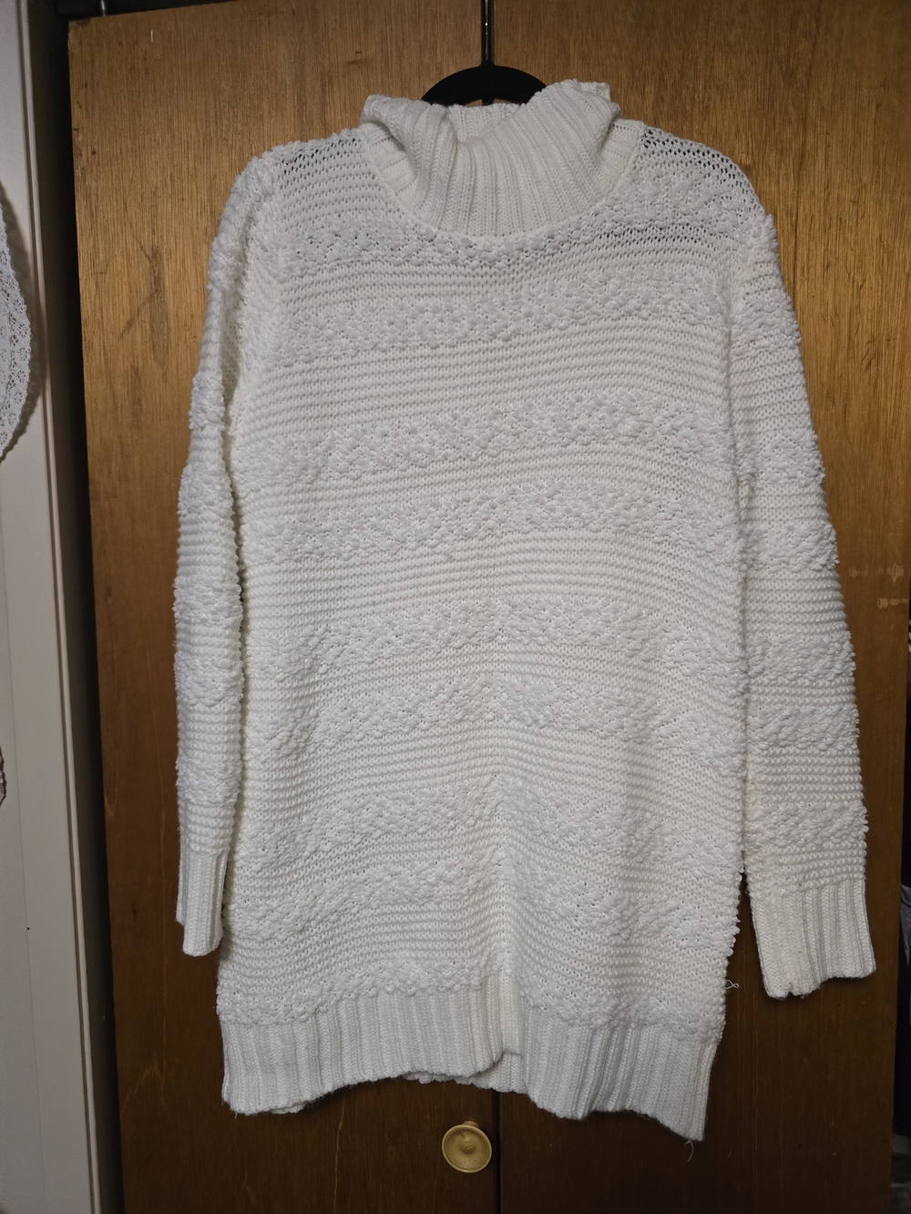 Mazik Cream Cable Turtleneck Sweater